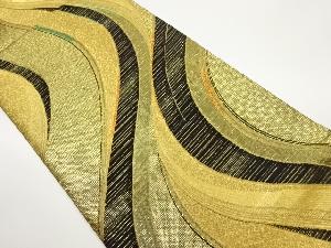 曲線模様織出し袋帯